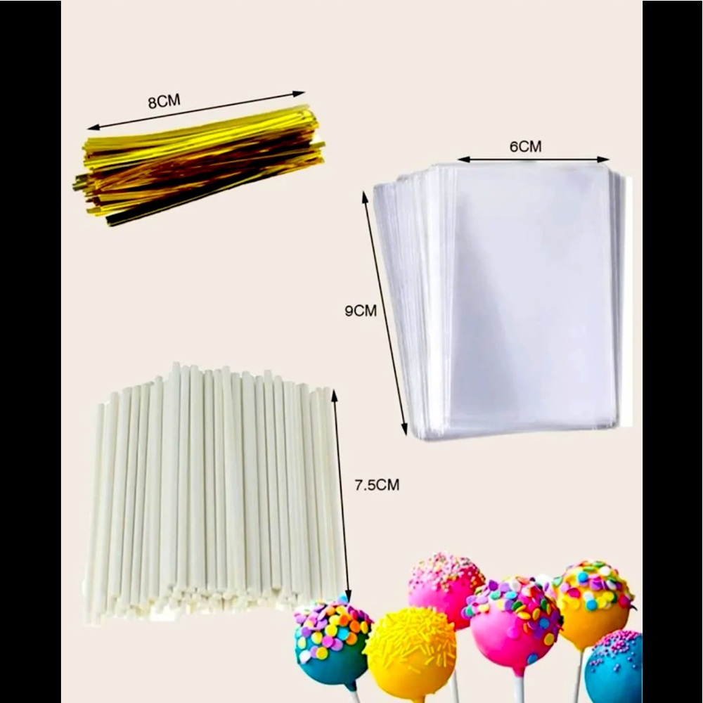 lollipop bags, sticks and twist bundle
